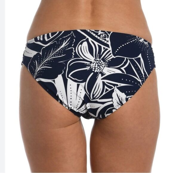 La Blanca Women's Indigo Shirred Bikini Swim Bottom size 8 NWT $68 - Picture 3 of 3
